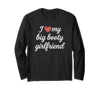 Design Romantico con Scritta I Heart My Big Booty Girlfriend Maglia a Manica