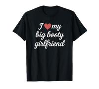 Design Romantico con Scritta I Heart My Big Booty Girlfriend Maglietta
