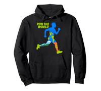 Design Run The World Globe Runner Felpa con Cappuccio