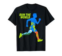 Design Run The World Globe Runner Maglietta