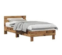 Design rustico in legno vecchio con testiera integrata moderno 203 x 95 cm | Struttura letto con testiera Legno vecchio 203x95x70 cm Singolo lungo letto matrimoniale con rete a doghe per camera moderna