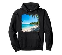 Design scenico Tropicale con Palme sulla Riva dell'Oceano Felpa con Cappuccio