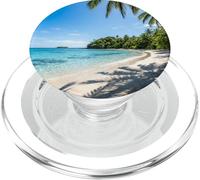 Design scenico tropicale con palme sulla riva dell'oceano PopSockets PopGrip per MagSafe