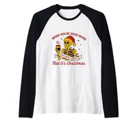 Design Scheletro Natalizio Morto Dentro per malattie croniche Maglia con Maniche Raglan