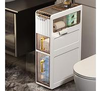 Design sottile impermeabile per bagno, mensole, mensola laterale per WC, con porta fazzoletti, facile da montare, design a scorrimento, salvaspazio
