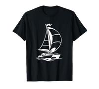 Design Sportivo Estivo con Barca a Vela catamarano Maglietta