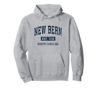 Design sportivo vintage New Bern Carolina NC Felpa con Cappuccio
