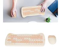 Design Squisito 2,4 G Tastiera Wireless -Mouse -rate con Energia di Risparmio Tecnologico Intelligente per il Tablet Bianco ABS (Colore del tè al latte)