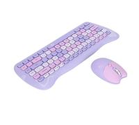Design Squisito 2,4 G Tastiera Wireless -Mouse -rate con Energia di Risparmio Tecnologico Intelligente per il Tablet Bianco ABS (colore misto viola)