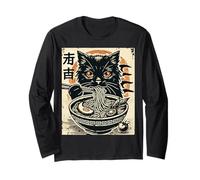 Design Standard Love Ramen con Un Gatto Maglia a Manica