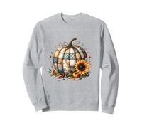 Design Stravagante con Zucca Patchwork - Accogliente Arte Popolare Autunnale Felpa