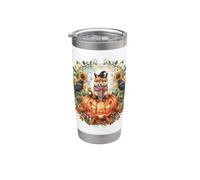 Design stravagante della volpe Jack-o-Lantern Spooky Fall Bicchiere termico in acciaio inox doppia parete
