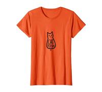 Design Stravagante per Amanti dei felini Maglietta, Donna, Arancio, L