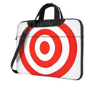 Design target stampa borsa per computer portatile, custodia portatile a spalla singola, compatibile con 13-15,6 pollici, nero, 14 inch