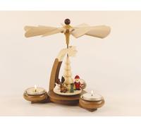 Design-Teelichtpyramide Figurine Natale Hxb 19x19, 5cm Nuovo Piramide Natalizia