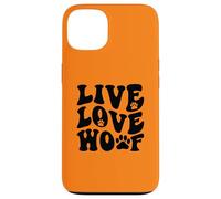 Design tipografico dal vivo, amore, woof Custodia per iPhone 13