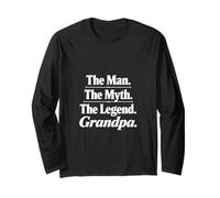 Design tipografico retrò The Man The Myth The Legend Grandpa Maglia a Manica