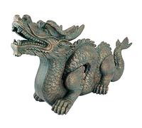 Design Toscano AL25253 Statua Asiatica Drago della Grande Muraglia, Verde, 23x75x38 cm