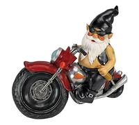 Design Toscano Axle Grease lo gnomo motociclista da giardino Statua con motocicletta, poliresina, a colori, 33 cm