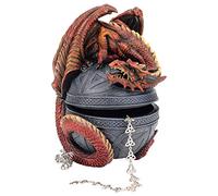 Design Toscano CL551022 Drago Protettore della Casella Scultorea di Orb Celtico, Multicolore