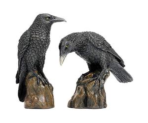 Design Toscano CL6170 Statue di Corvi Notte Mistica, 5x11.5x15 cm