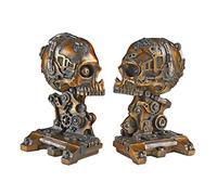 Design Toscano CL7028 Statuetta Fermalibri Scheletro Cyborg, Oro, 14x16.5x20.5 cm