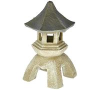 Design Toscano Complemento d'arredo in stile asiatico Lanterna pagoda Statua da esterni, poliresina, pietra bicolore, Media 25,5 cm
