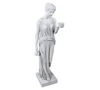 Design Toscano Ebe la dea della giovinezza Statua grega da giardino, poliresina, pietra antica, Grande 81 cm