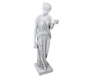 Design Toscano Ebe la dea della giovinezza Statua grega da giardino, poliresina, pietra antica, Grande 81 cm