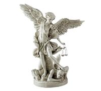 Design Toscano EU1850 San Michele Arcangelo Statua Insieme, Galleria Resina Statua, Bianco Sporco