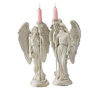 Design Toscano EU79299 Portacandele Angeli della Virtù, Off Bianco