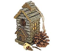 Design Toscano HF330885 Collezione Casetta per Uccelli Backwoods: Cabina, Multicolore, 10x14x20.5 cm