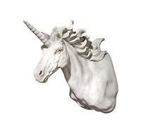 Design Toscano KY722072 Scultura da Parete Alicorno Unicorno Trofeo, Avorio, 25.5x14x33 cm