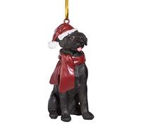 Design Toscano Labrador Retriever Nero Cane Natalizio Addobbo per alberi di Natale Decorazioni natalizie, poliresina, a colori, 8 cm