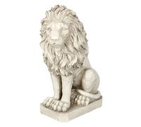 Design Toscano Mansfield Manor Leone Sentinella Statua animale, poliresina, pietra antica, 53,25 cm