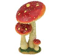 Design Toscano Mushroom Garden Statue - Red Mystic Forest Mushroom Statue - Statua del Giardino