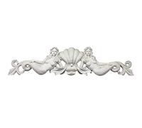 Design Toscano NG306790 Frontone Architettonico da Parete Sirene, Beige, 6.5x100.5x23 cm