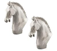 Design Toscano NG932787 Scultura Cavallo di Torino, Set da Due, off Bianco