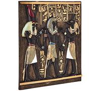 Design Toscano QL136311 Fregio Murale Ramses i tra Horus e Anubi, Multicolore