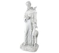 Design Toscano San Francesco d'Assisi, Santo Patrono degli Animali Statua religiosa da giardino, poliresina, pietra antica, 94 cm