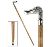 Design Toscano TV6223 Bastone da Passeggio da Collezione con Manico Cromato, con Animali: Anatra, Oro, 2.5x12.5x94 cm