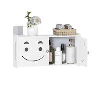 Design Traforato Pensile Sospeso Bagno con Ante Maniglie Arrotondate Pensili Cucina Sospesi Industrial Adatto per Camera da Letto, Bagno, Soggiorno(A)