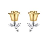 Design Trendy E Versatile Orecchini a tre rose squisiti in stile francese coreano per le donne Orecchini letterari dolci di temperamento per le amiche (A, 1x0.5cm)