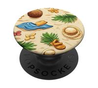 Design tropicale da spiaggia, stile estivo, sogno di vacanza PopSockets PopGrip Adesivo