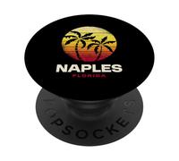 Design tropicale del tramonto della spiaggia della Florida di Napoli Florida PopSockets PopGrip Adesivo