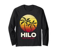Design Tropicale di Hilo Big Island Hilo Hawaii Maglia a Manica
