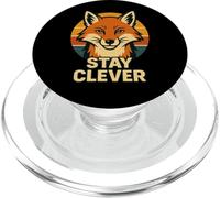 Design umoristico grafico retrò Stay Clever Fox PopSockets PopGrip per MagSafe