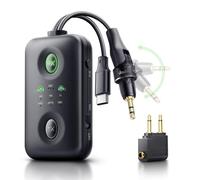 Design unico Bluetooth 5.4 trasmettitore ricevitore con Qualcomm aptX Adaptive per Dual AirPods/cuffie, jack AUX da 3,5 mm e adattatore Bluetooth USB C per aereo/TV/PS5/palestra/telefono/tablet/auto