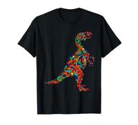 Design unico colorato punteggiato dinosauro per ragazzi uomini alla moda Maglietta
