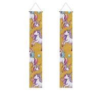 Design unicorno Stampa Banner Decor Ambiente festivo Ogni occasione Interno Esterno Porta Anteriore Portico Di Più